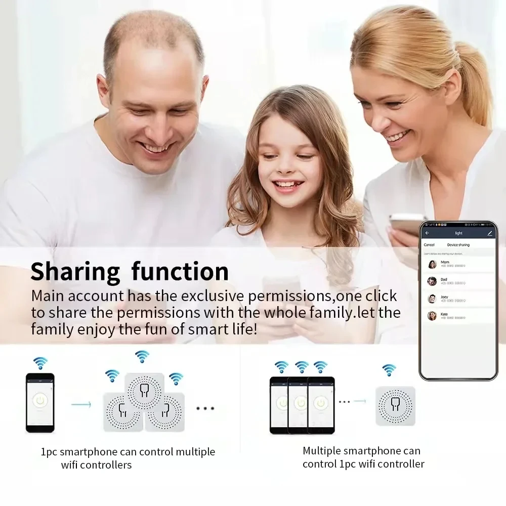 16A Mini Smart Switch Wifi interruttori della luce fai da te modulo controllo a 2 vie, modulo universale Smart Home funziona con Tuya Alexa Google