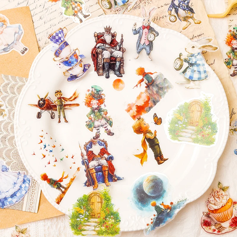 Card Lover 40 Pcs [Fantasy Journey Series] Fairy Tale World Theme Handheld Decorative PET Sticker Paper Material Scrapbook Kit