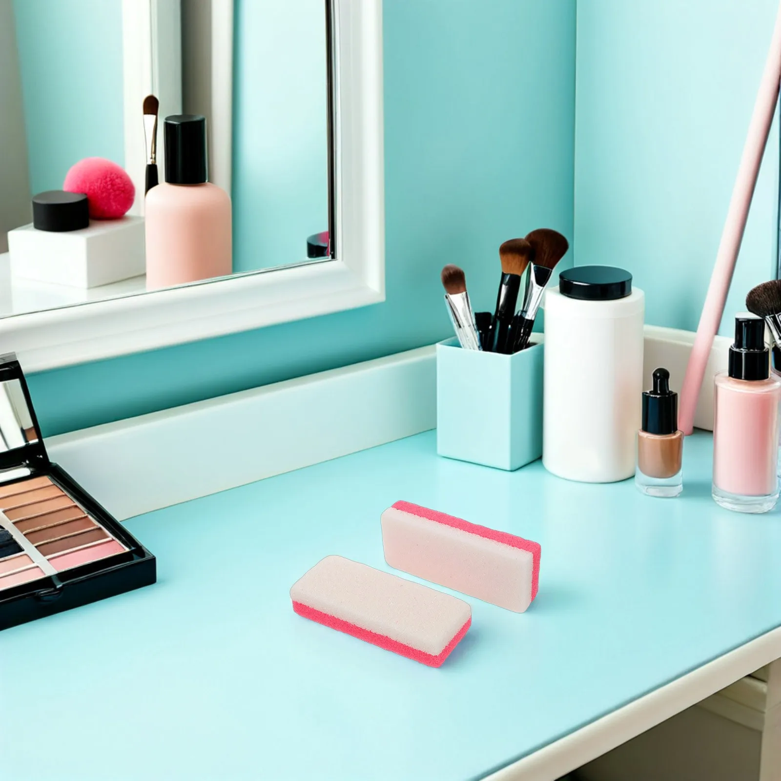 อุปกรณ์ดูแลเท้า 10 ชิ้น หินขัดเท้าสองด้าน สำหรับขจัดผิวแข็ง ขัดเท้า ใช้ซ้ำได้ ฟองน้ำขัดผิวสำหรับอาบน้ำ