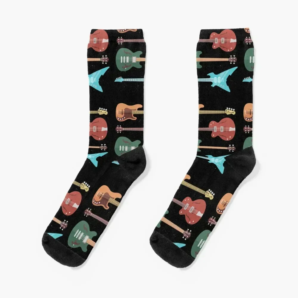 Retro bass guitar Socks tennis sports and leisure Socks Male Women's