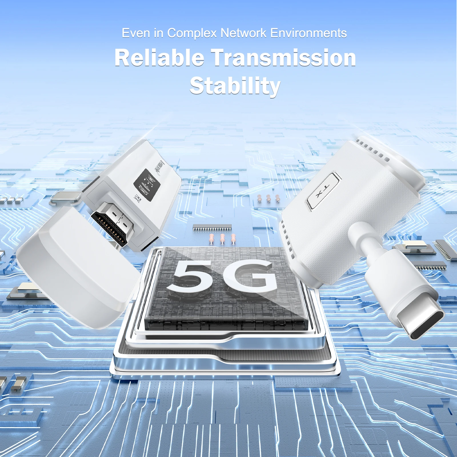 Lemorele Wireless Type-C Extender Kit Wireless Video Transmitter and Receiver Display Adapter for iphone Camera PC To TV Monitor