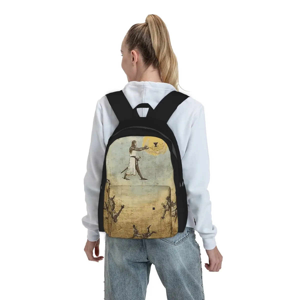

Jump Of Faith Backpack Student BookBag Kids School Bag Laptop Shoulder Bags for Men Women