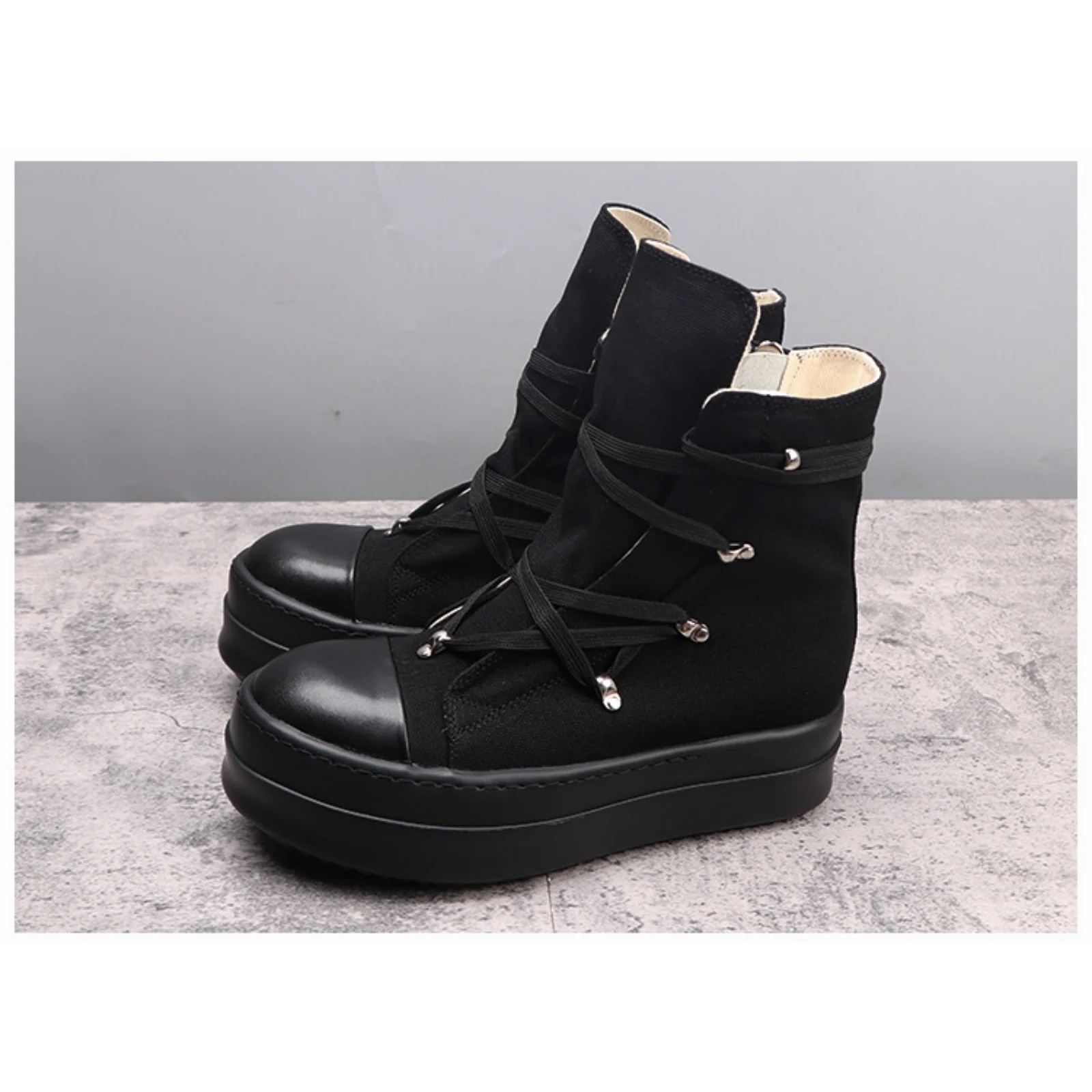 Hohe Top-Qualität Männer und Frauen Casual Sneakers 35-48 Modedesigner Segeltuchschuhe Punk Goth Reißverschluss RO Trendy Tennisschuhe