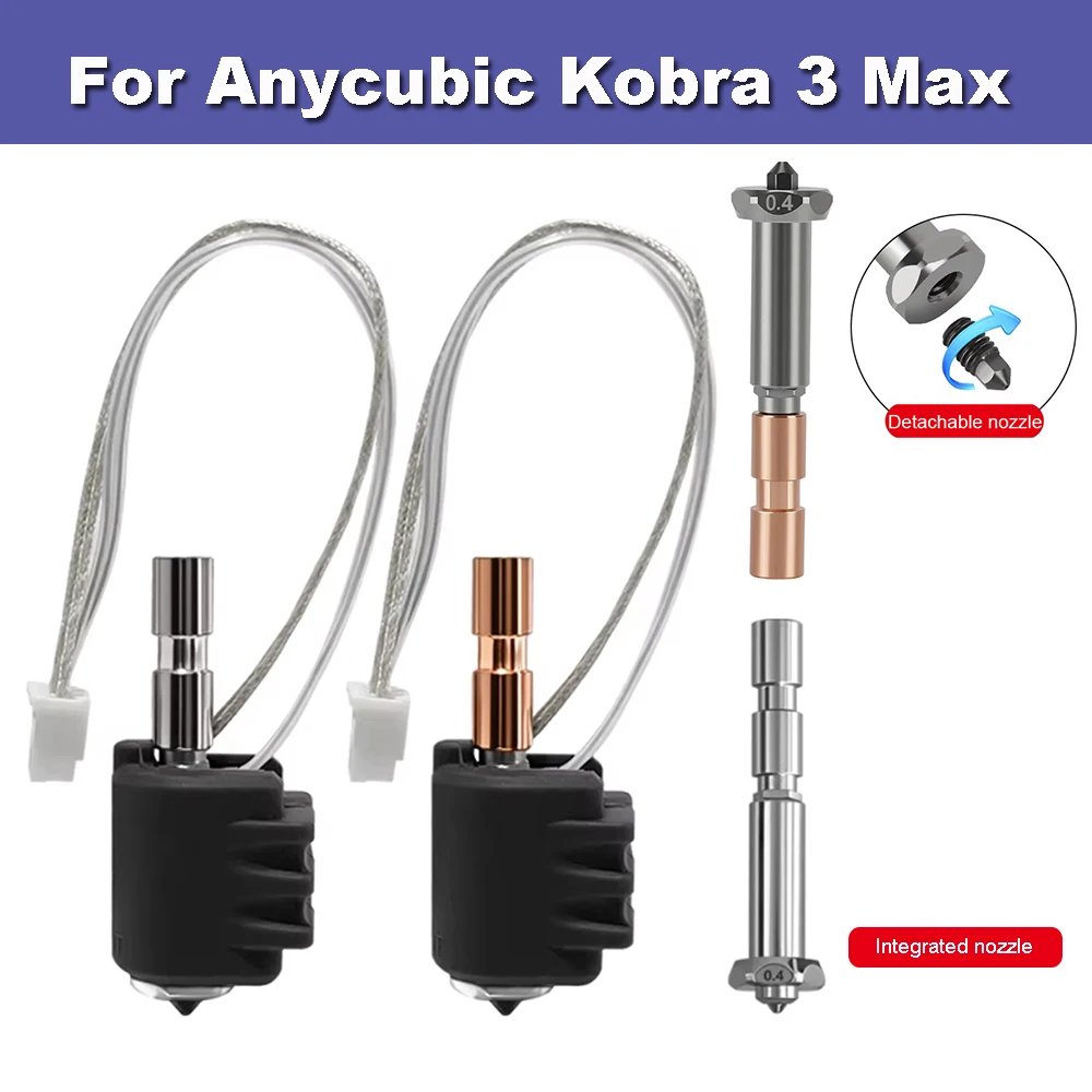 

Upgraded Hotend Kit For Anycubic Kobra 3 Max 24V 80W Ceramic Heating Integrated Bimetal Nozzle For Kobra3 Max Combo 3D Printer