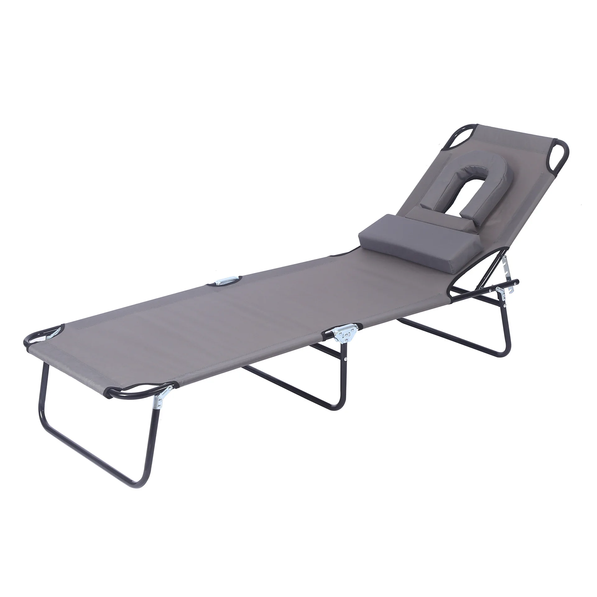 Outdoor Triple Fold Massage Bed Balcony Leisure Outdoor Courtyard Lounge Chair Villa Swimming Pool Bed Folding Beach Bed