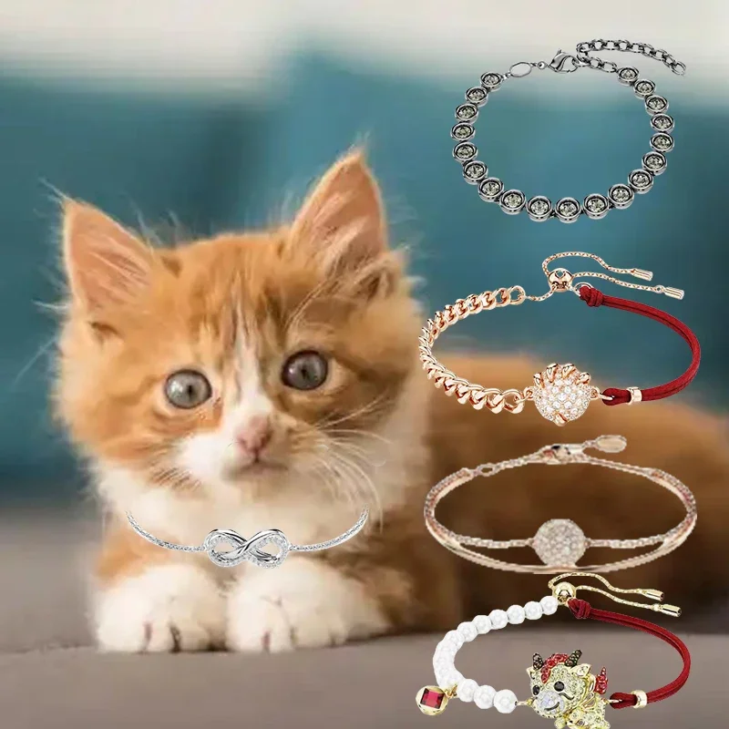 

2025 hot selling cat accessories Austrian jewelry round crystal bracelet girls holiday romantic surprise gift
