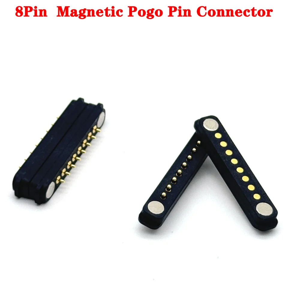 100Pair 8Pin spacing 2.54mm DC Magnetic Pogo Pin Connector Pogopin Male Female Spring Loaded Waterproof DC Power Socket