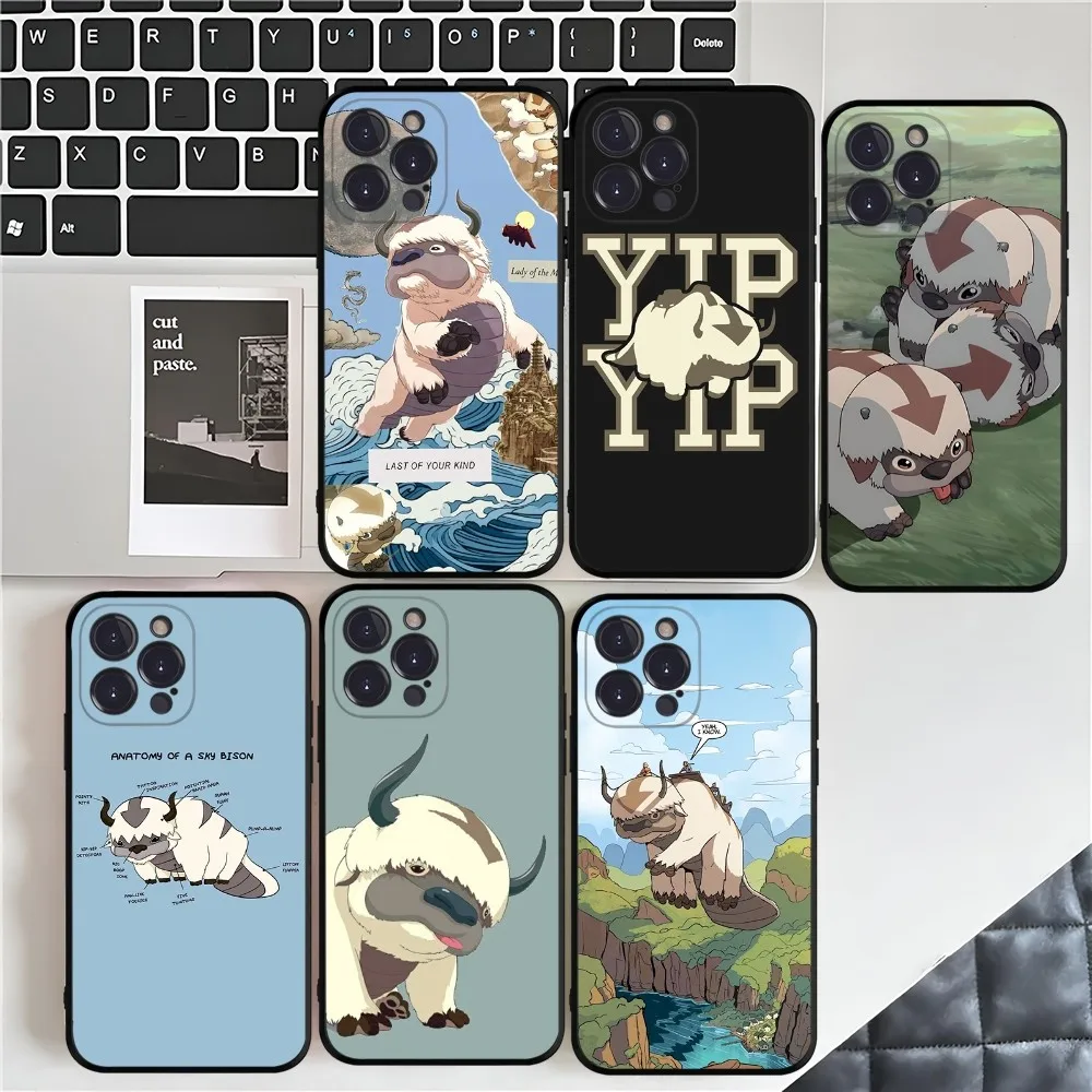 

A-Avatar The Last Airbender Appa Yip Phone Case For iPhone 15 14 11 12 13 Mini Pro XS Max Cover 6 7 8 Plus X XR SE Funda Shell