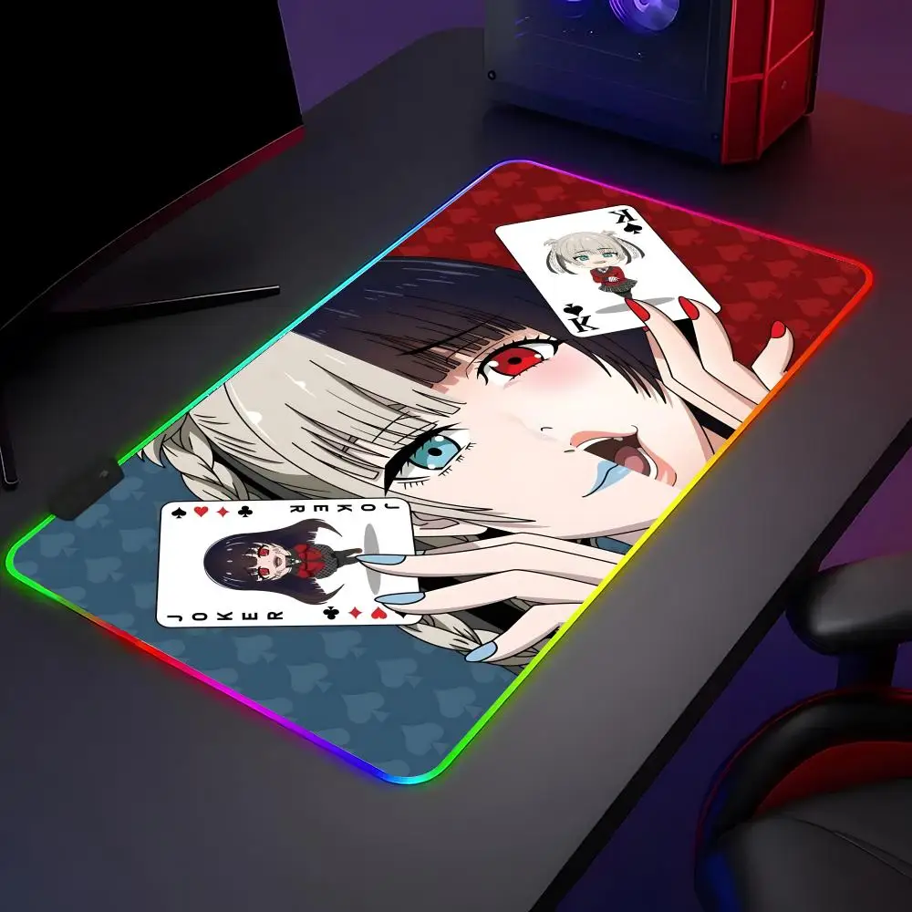 

Коврик для мыши K-kakegurui в стиле аниме, большой игровой коврик с защитой от скольжения, утолщенный, для компьютерной клавиатуры, стола, рабочего места, 1 шт.