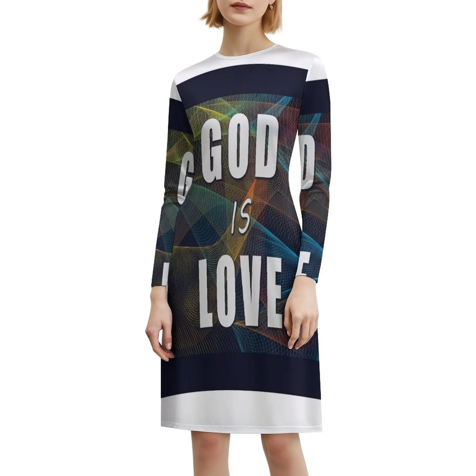 فستان بوهيمي بدون أكمام "حب الله لانهائي ونقي" للنساء مطبوع عليه فساتين حفلات الشاطئ آلهة الحب الإيمان الفن الروحي #6