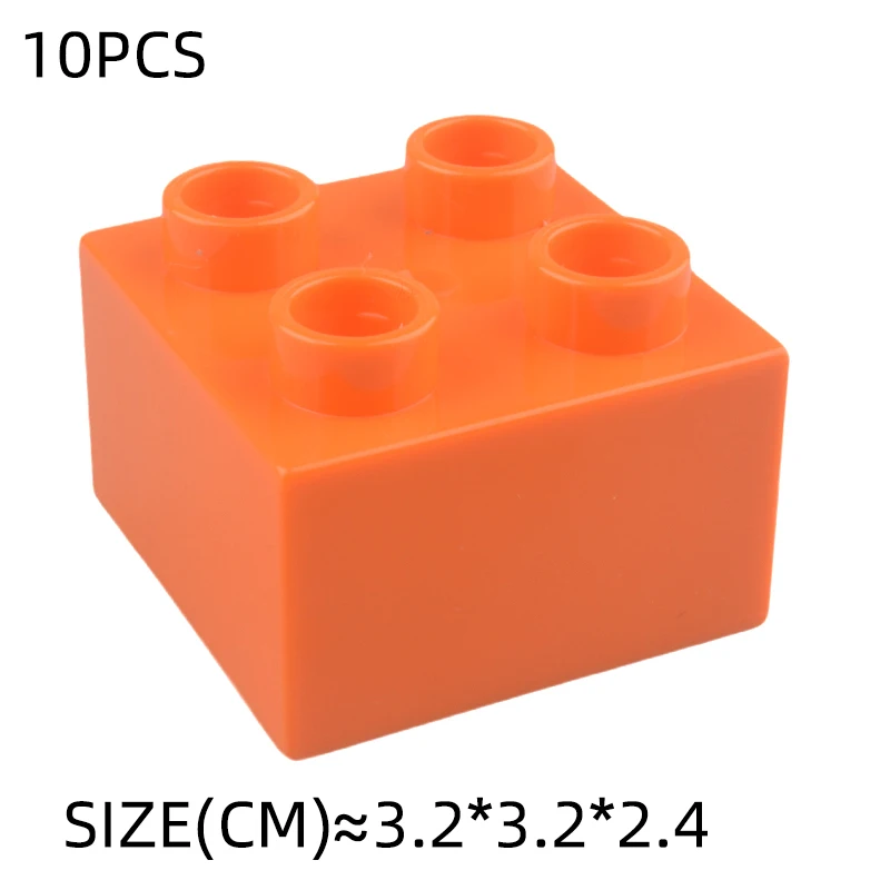 10 Stück 2x2 große bunte Bausteine groß 2*2 Punkt dicke Ziegel pädagogische kreative Kinderspiel zeug kompatibel – Detail 8