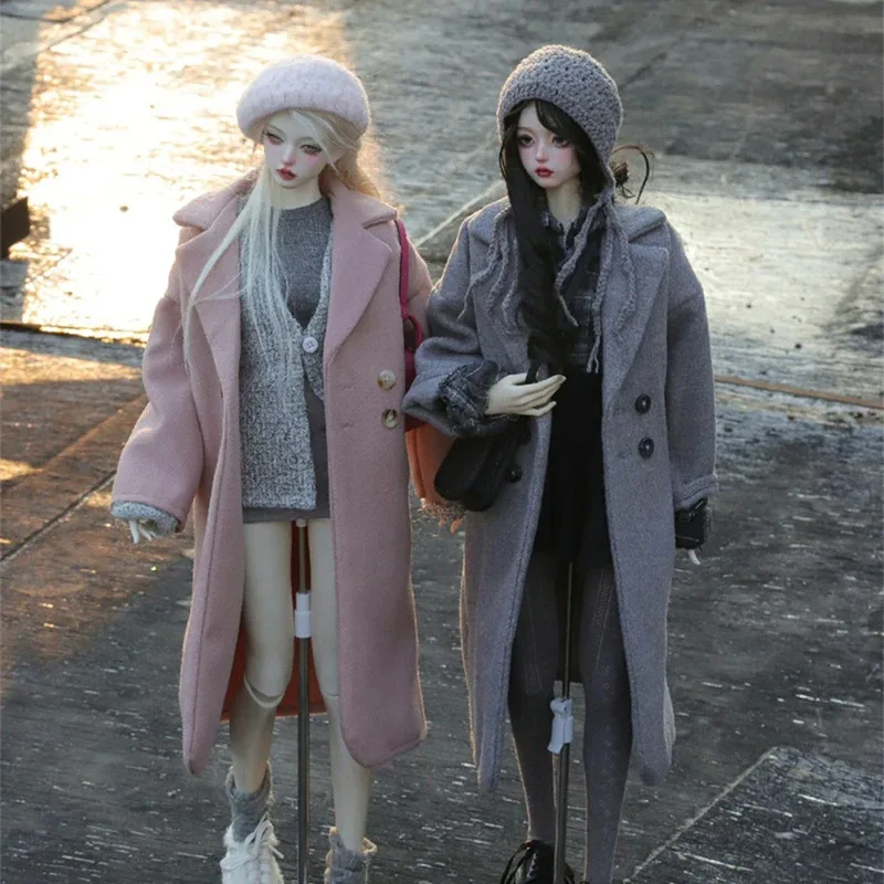 

[Только продажа одежды] Кукла большого размера 1/3 1/4 Модное двубортное свободное шерстяное пальто для экшн-фигурки BJD