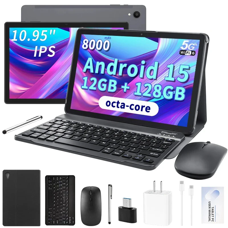 Paitanry Tablet Android 15 8000mAh 11 inch Tablets En Oferta 2025 with 12GB+128GB, Octa-core, 5MP+13MP Dual Camera