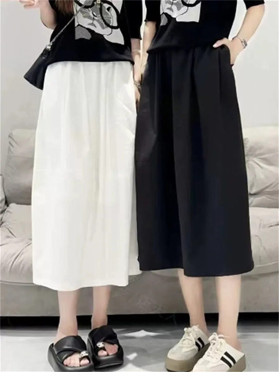 

Ele Simple High Waist Elastic Bloom f Skirt Women's Summer New Loose Versatile Casual Hepburn Umbrella Skirt Trend