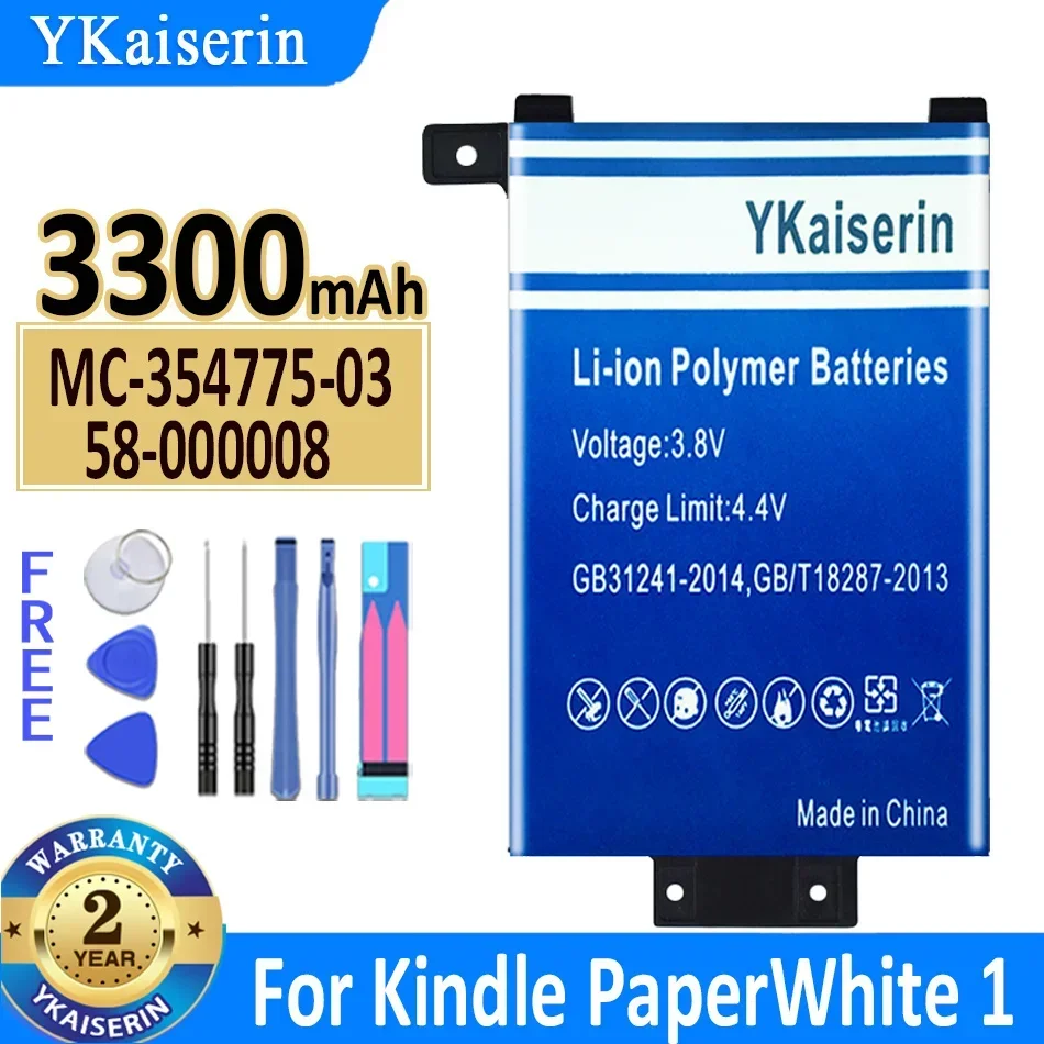 

YKaiserin For Amazon Kindle PaperWhite S2011-003-S 58-000008 MC-354775-03 DP75S Battery MC-354775-03 58-000008 3300mAh