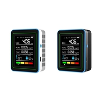 A32R-5 In 1 Air Quality Monitor TVOC HCHO Temperature Humidity CO2 Meter, USB Rechargeable CO2 Detector