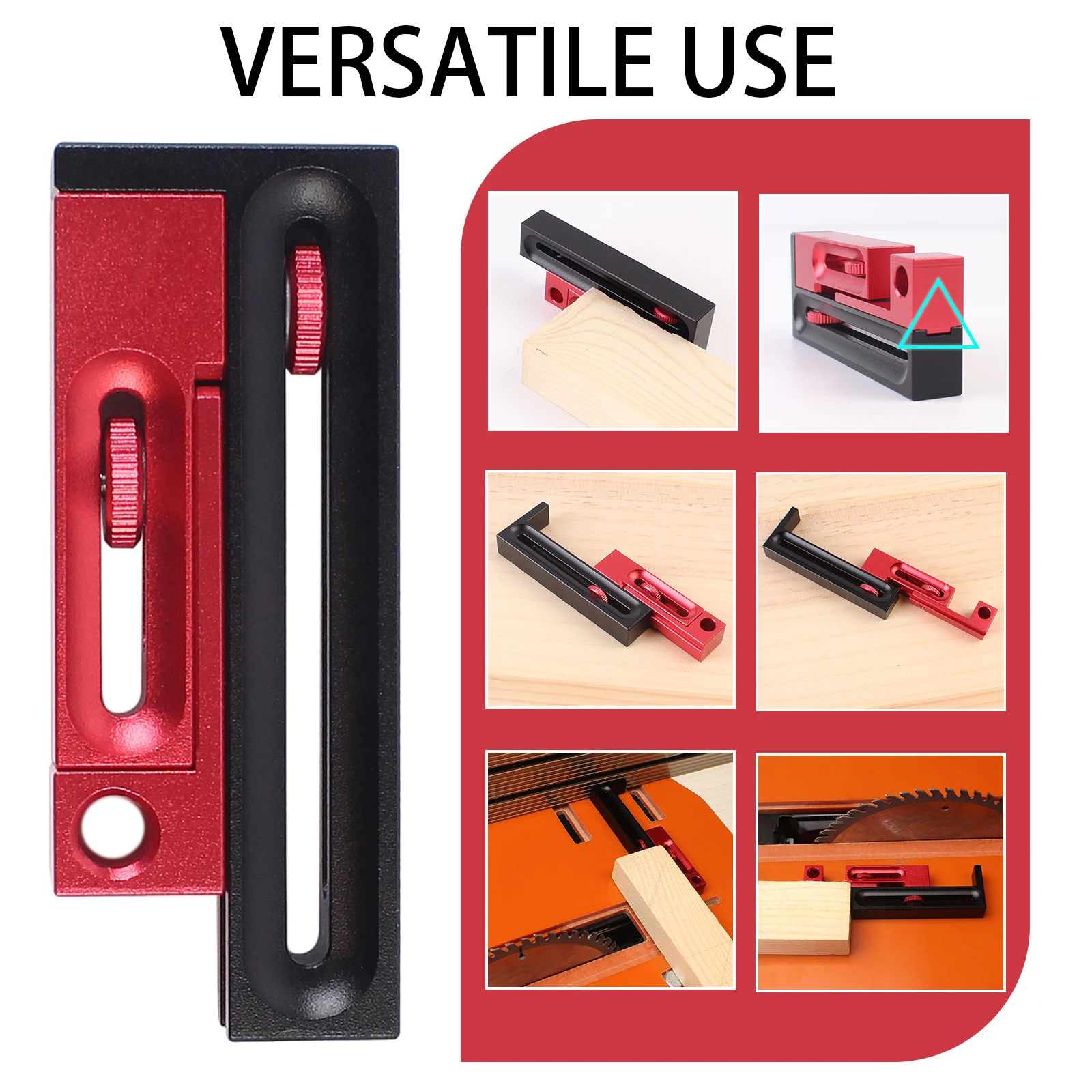 For Woodworking Tool Table Saw Slot Adjuster Mortise and Tenon Tool Aluminum Alloy Movable Ruler Making Seam Adjustment