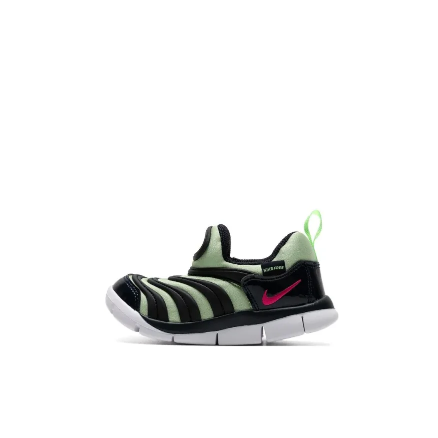 حذاء كاجوال Nike Black and Green Dynamo Free للأطفال الصغار عصري مريح وممتص للصدمات