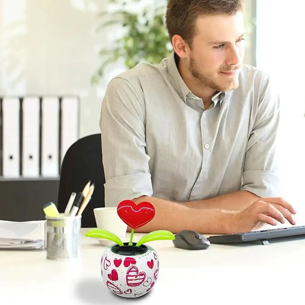 لطيف تعمل بالطاقة الشمسية الرقص زهرة لعبة مكتب عمل سيارة ديكور مضحك ألعاب كهربائية للأطفال هدية الكريسماس اكسسوارات ديكور السيارات #5