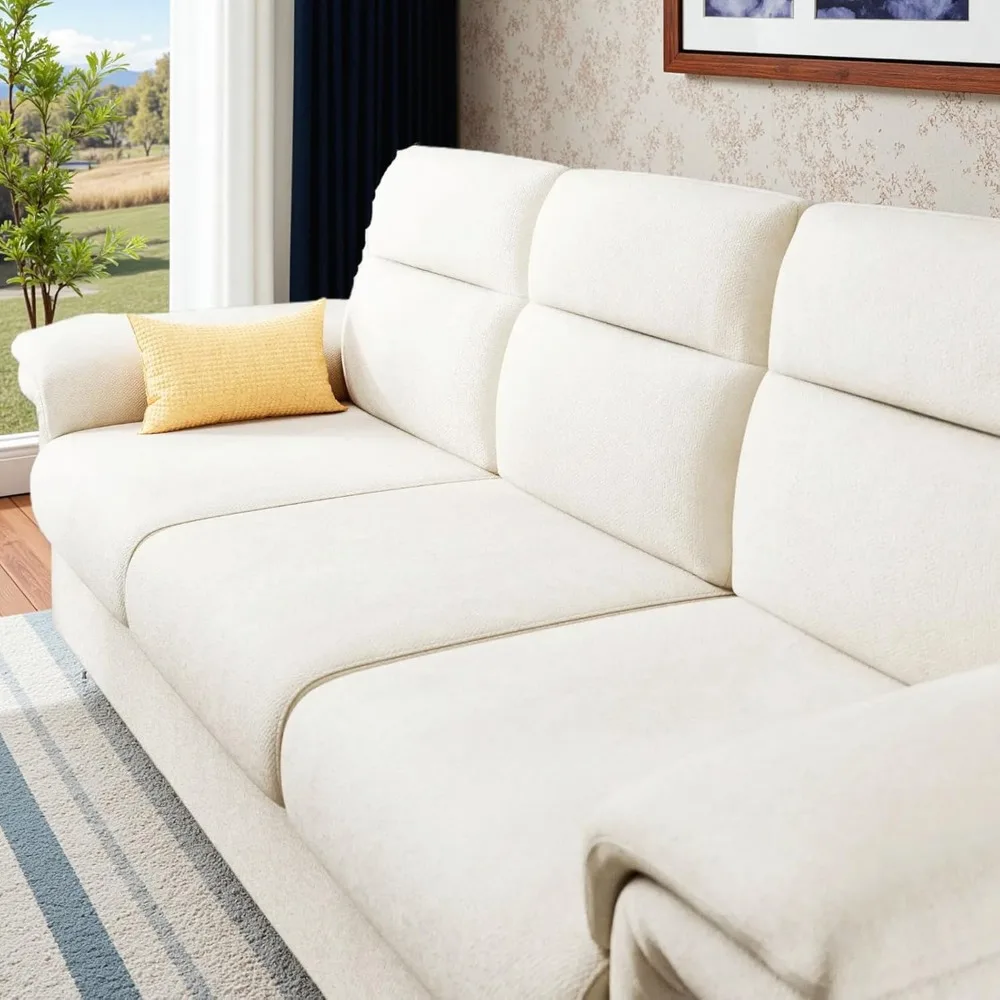 مساند للذراعين قابلة للتعديل مقاس 92 بوصة، أريكة حديثة ذات 3 مقاعد لغرفة المعيشة، أريكة قوية للشقة أو المنزل #6