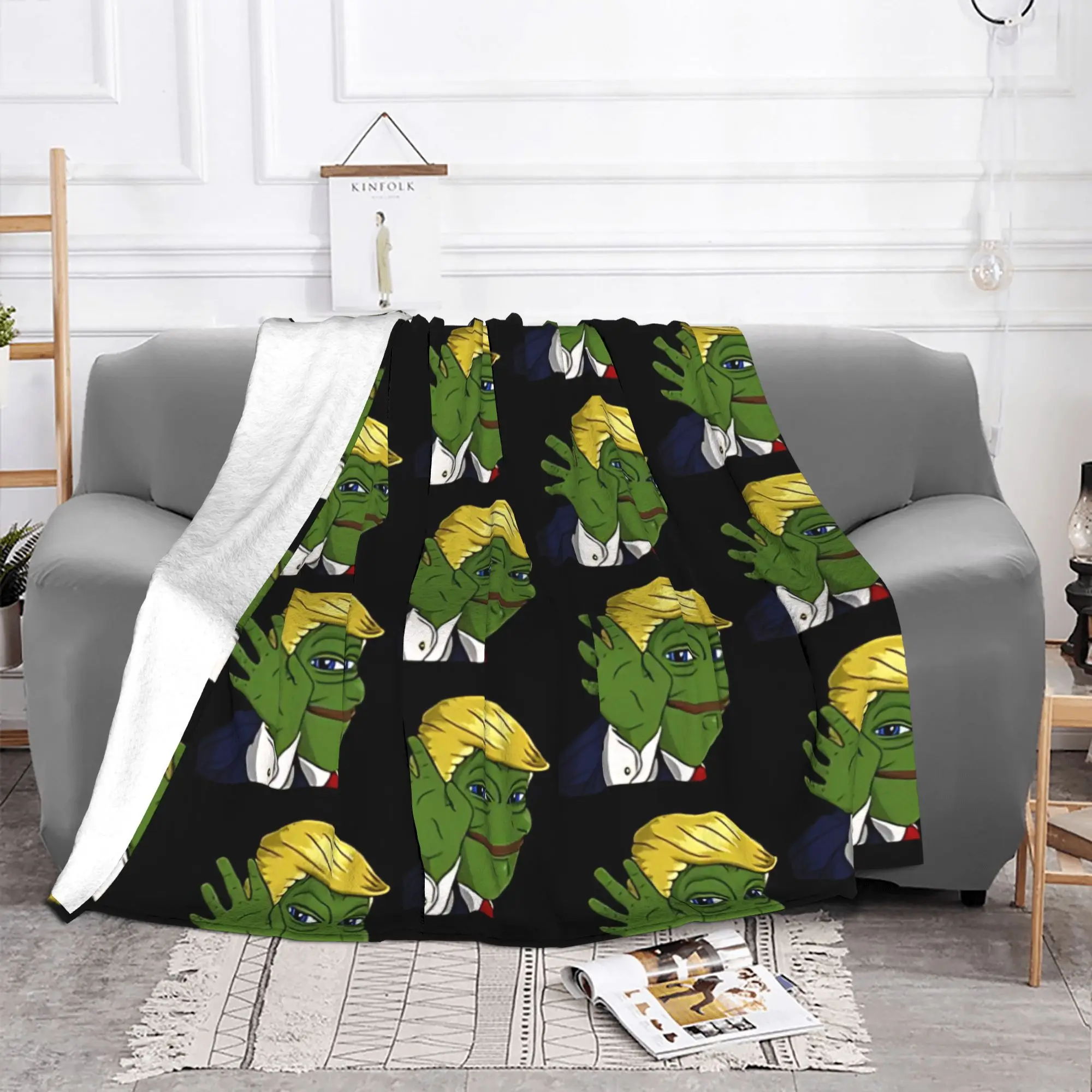 1PC Home Cutecore cool Pepe the Frog Blanket Super Cosy Plush Home Living Room Sofa Halloween
