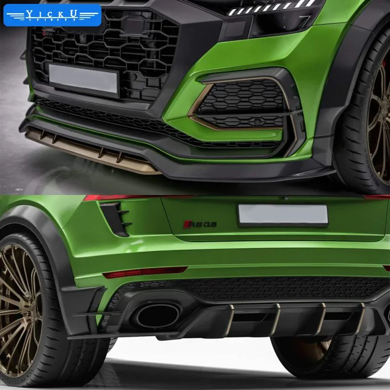 Suitable for Audi S-Line Q8 modified PROR carbon fiber body kit front lip rear lip top wing rear spoiler new model