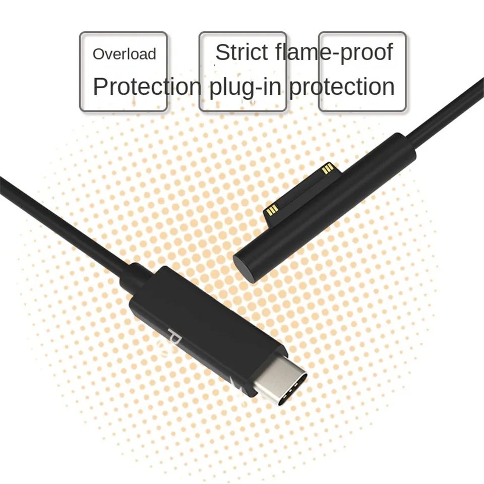 Charger Adapter USB Type C PD Fast Charging Cable Power Supply For Microsoft Surface PRO1/2 Pro 7/6/5/4/3 Book/Book 2