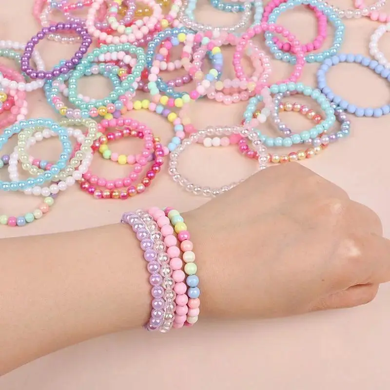 Fashion Colorful Beads Bracelet Kids Girls Birthday Party Favors Goodie Pinata Filler Baby Shower Wedding Guest Treat Gifts view 5