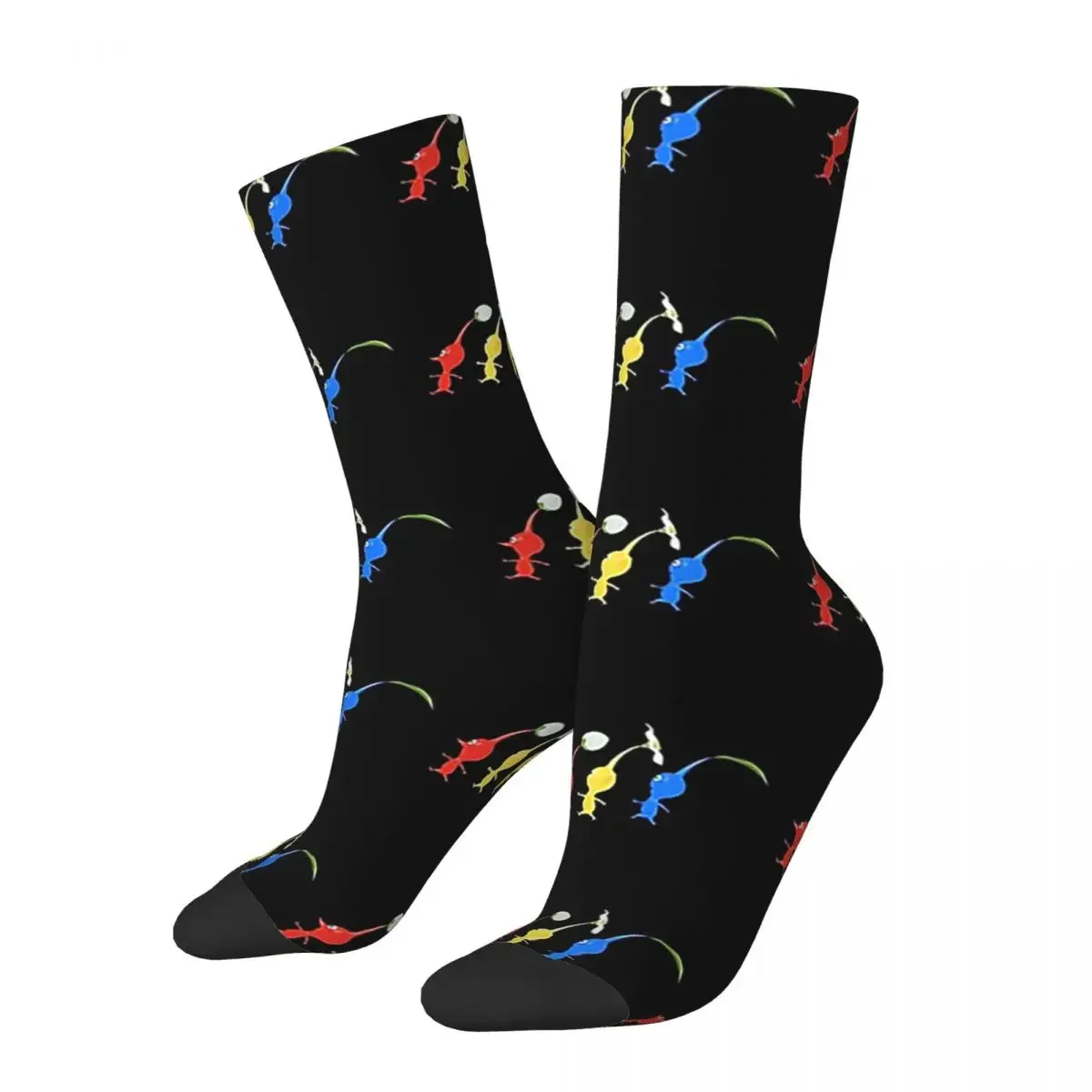 

Носки для бега 3 pikmin Harajuku, высококачественные чулки, всесезонные длинные носки, аксессуары для мужчин и женщин, подарок на день рождения