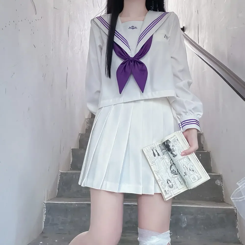 

jk uniform Japanese student JK sailor suit long-sleeved intermediate suit Cosplay-Friendly Uniform Cute Japanese Style Uniform