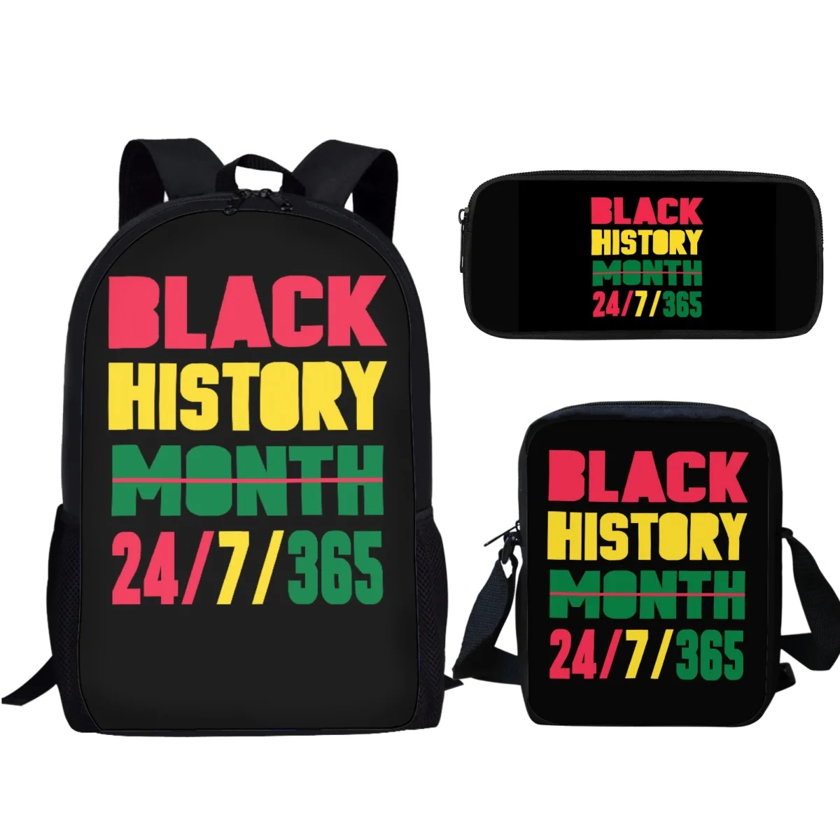 

3Pcs/Set Black History Month Juneteenth 1865 School Bags for Girls Kids Backpacks Student Fashion Casule Bookbag Gift Mochila