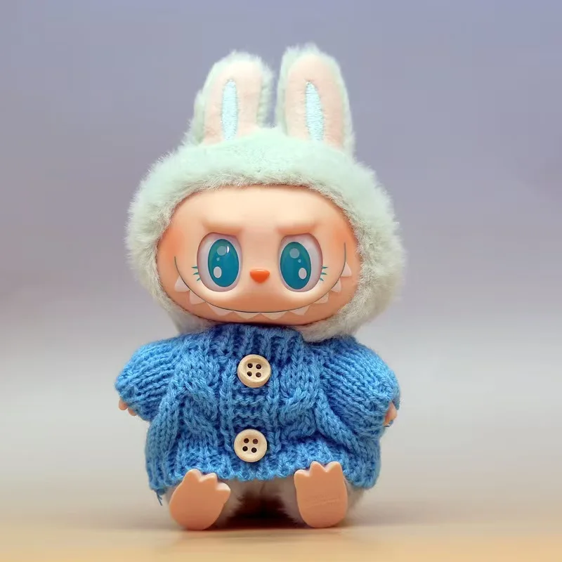 For 15/17cm Ropa Labubu Doll Clothes Outfit Accessories For Labubu V2V1 Plush Doll's Clothing Colorful Sweater Kid Toy Girl Gift