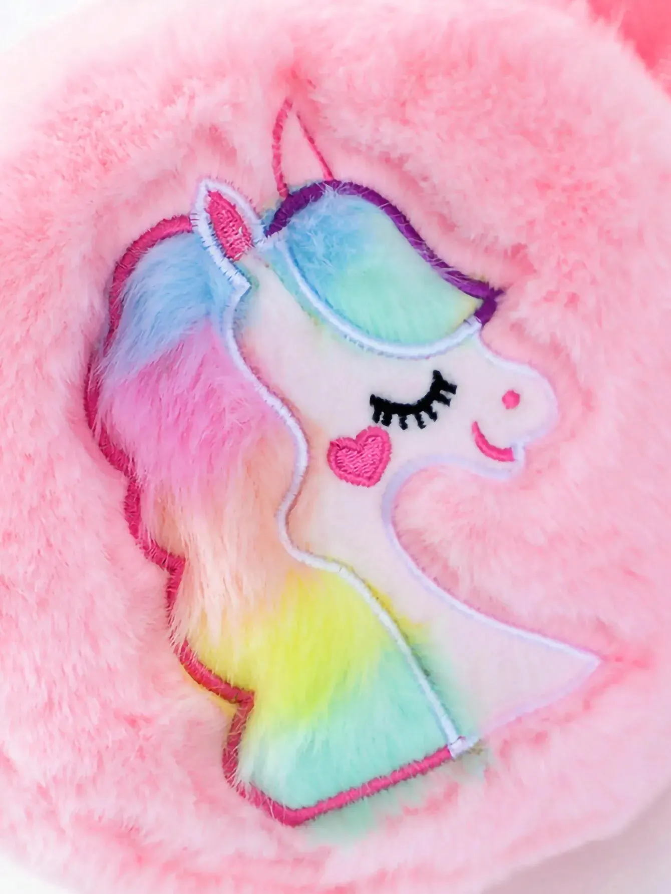 1 PC Cute Cartoon Unicorn Furry Crossbody Bag, Shoulder Bag, Girls Small Backpack, Suitable For School Holiday Gifts