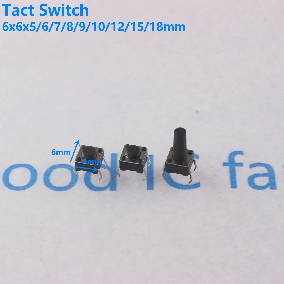 100PCS 6x6 Push Button Switch DIP 6X6X4.3 Light Touch Switch 6*6*4.3/5/6/7/8/9/10/11/12/13MM The Power Switch 4Pins