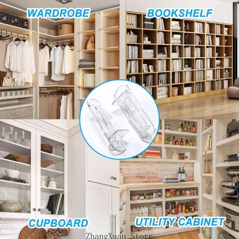 Locking Shelf Support Pegs Clear Plastic Set for Cabinet Shelf Repair 3XUF
