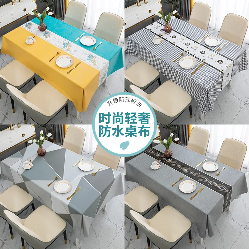 Oil Free Washable Tablecloth Luxury Lightweight Tablecloth Rectangular Tablecloth Dining Tablecloth Coffee Table Mat Manteles