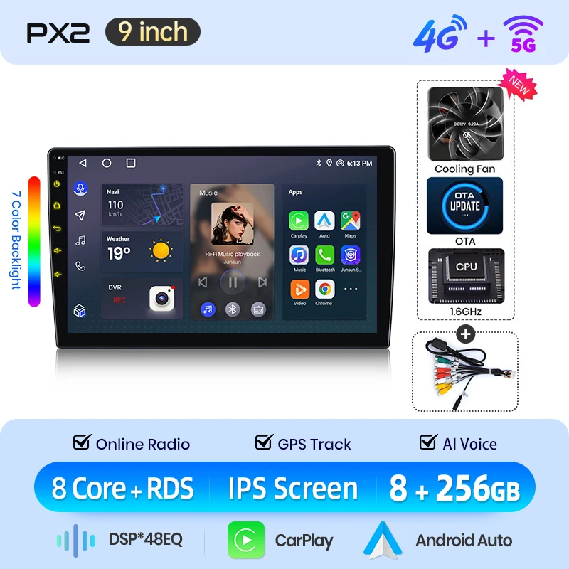 AWESAFE Draadloze CarPlay Android Auto Radio voor Ford Nieuwe Transit 2009 2010-2019 Auto Intelligente Systemen RDS GPS FM BT DSP SWC