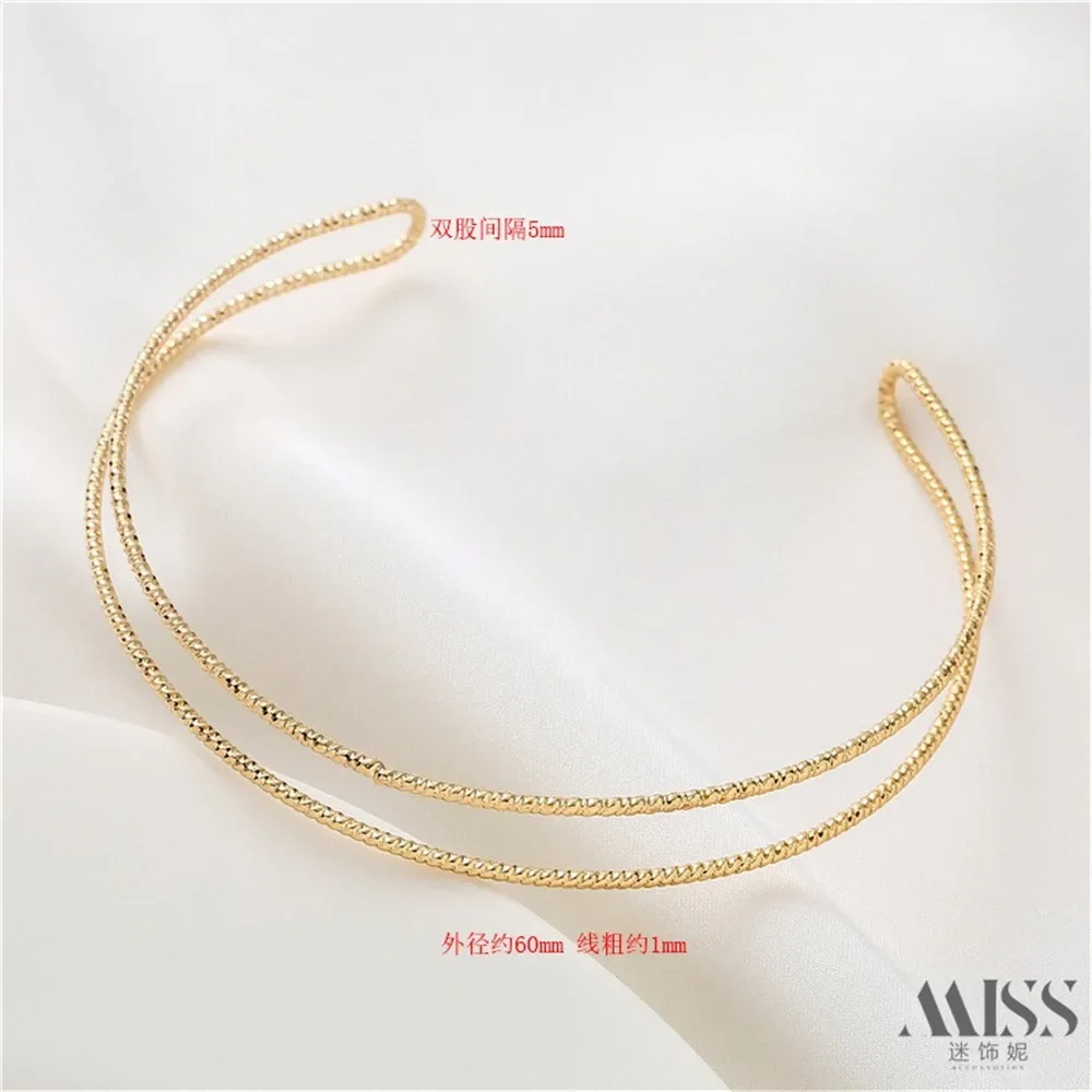 

14K Gold-plated Bracelet Double Stranded Clip Beads Flower Queen Bracelet Wound Double Loop Bracelet Handmade DIY Accessories