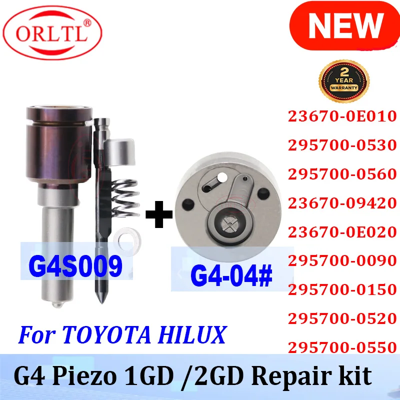 

INJECTOR REPAIR KITS NOZZLE G4S009 +VALVE G4-04# FOR TOYOTA 1GD/2GD 23670-0E020 295700-0090 295700-0150 295700-0520 295700-0550