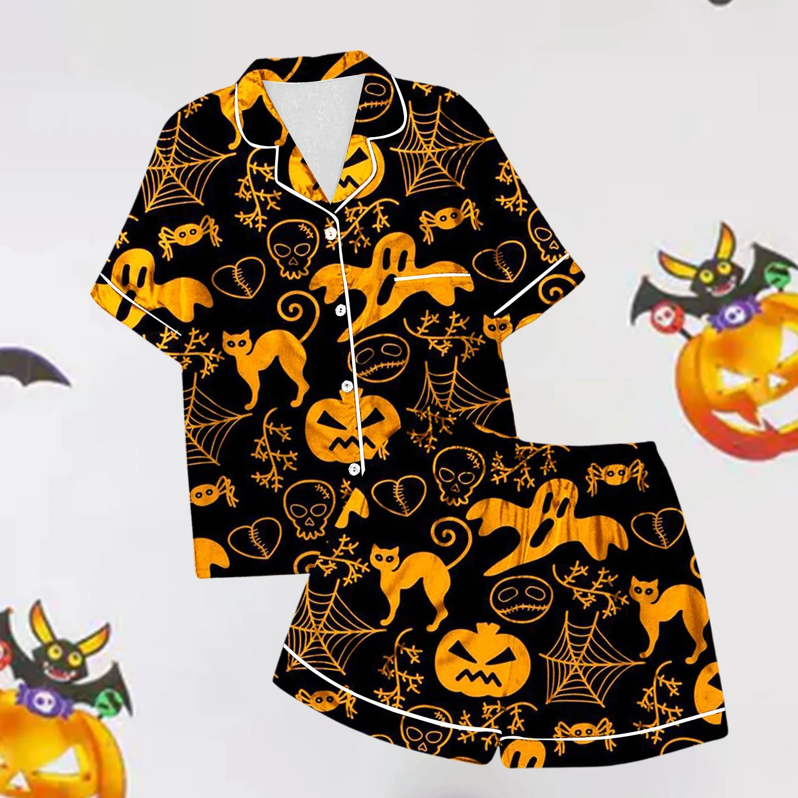 Ladies Casual Halloween Printed Pajamas And Shorts pijama Set Teacher Pajamas пижама женская conjuntos de mujer