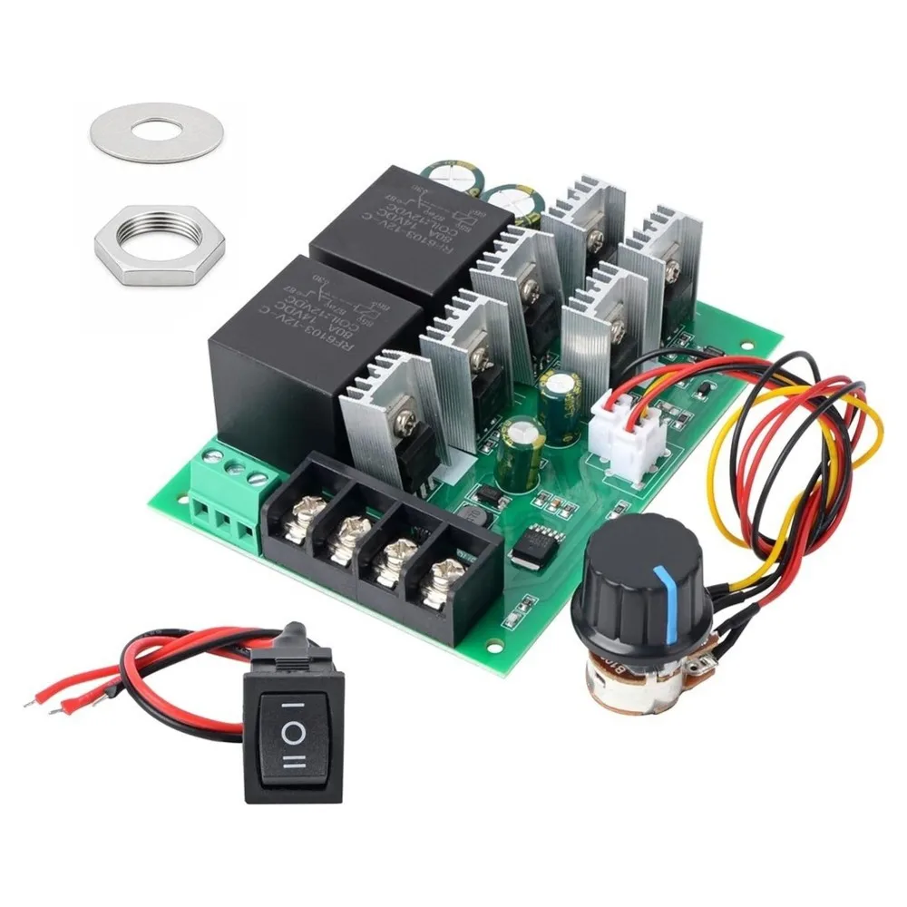 DTEN-PWM Speed Controller Adjustable Driver Switch Low Voltage DC, 40A 12V/24V/36V/48V DC, Forward Reverse Switch
