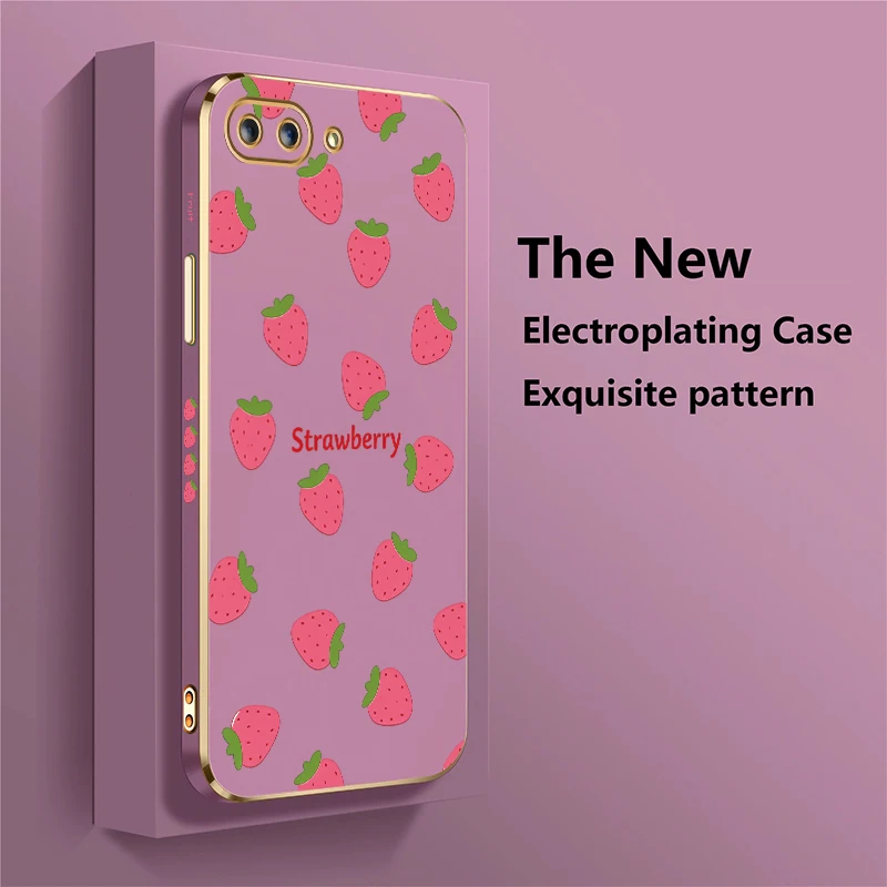 Shockproof Phone Case For Infinix Zero 5G 2023 X Pro 30 GT 20 Pro Silicone Soft Strawberry Fruits Print Plating TPU Cover view 3
