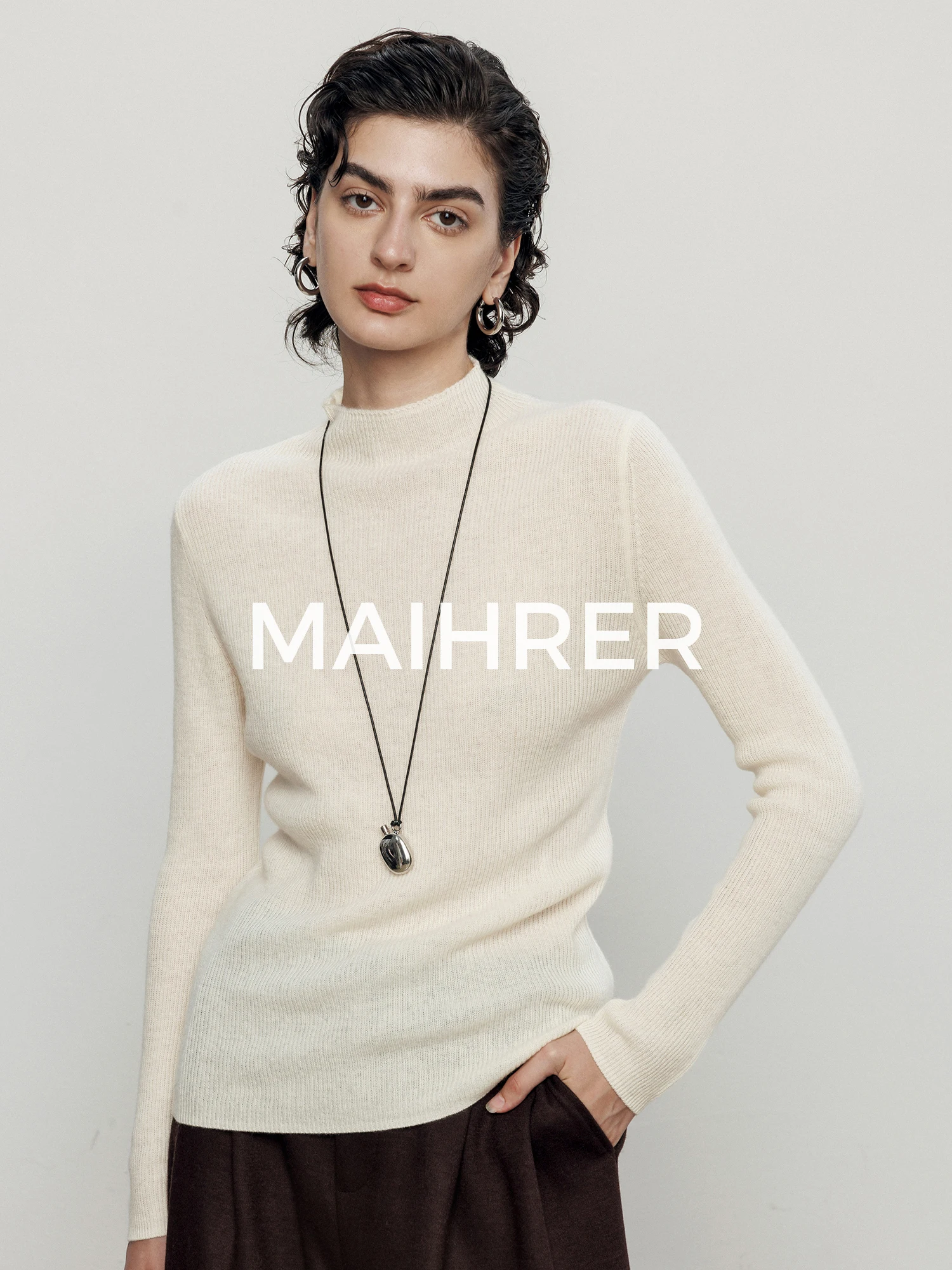 

Sl One-Piece Wool Base irt Women's Autumn Winter f High Collar Inner Wear Ele Top Casual Fit Medium Softn