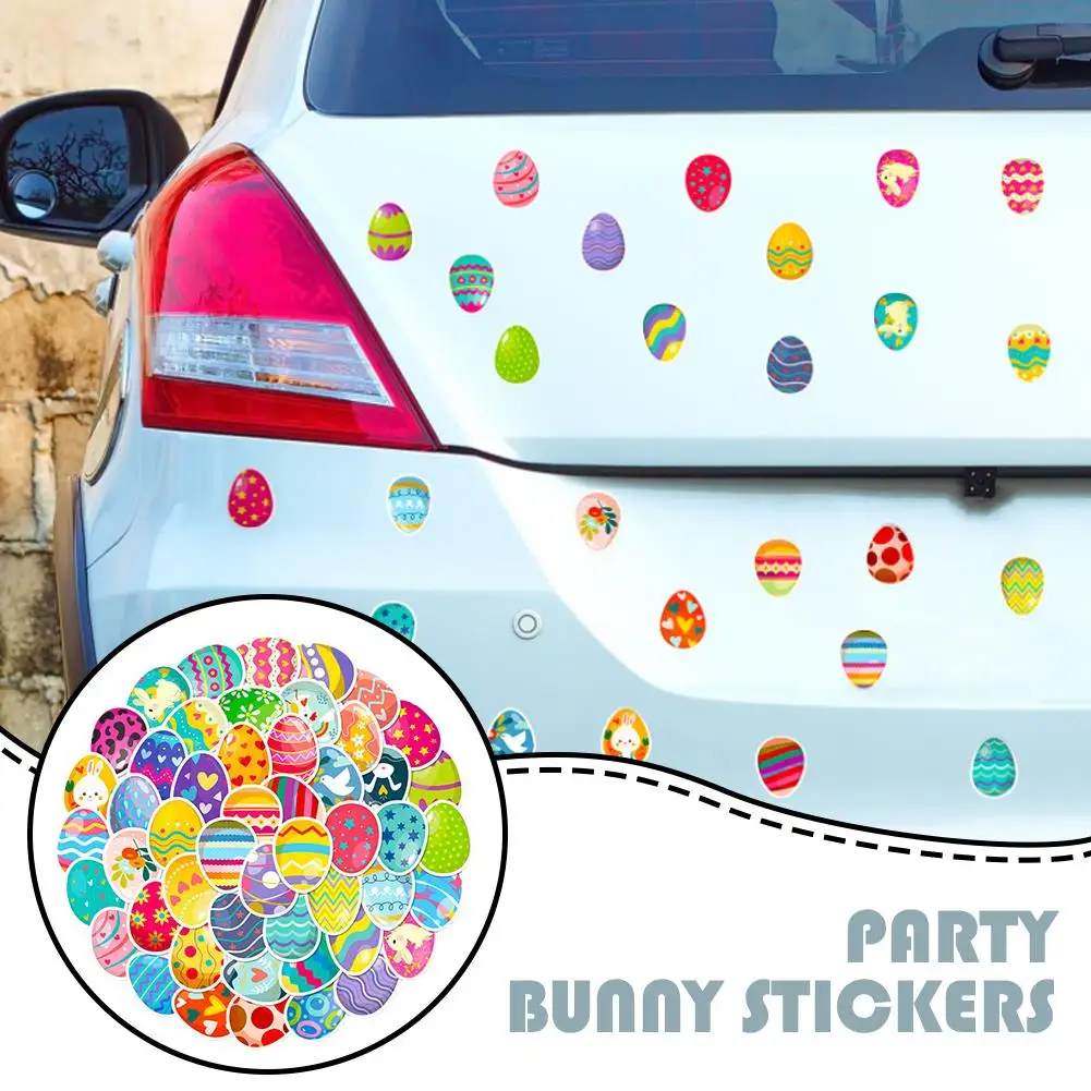 

50 Sheets Easter Bunny Egg Stickers Duck Egg Design For Party Layout Decor DIY Scrapbook Kids Craft Gift Decorative Sticker