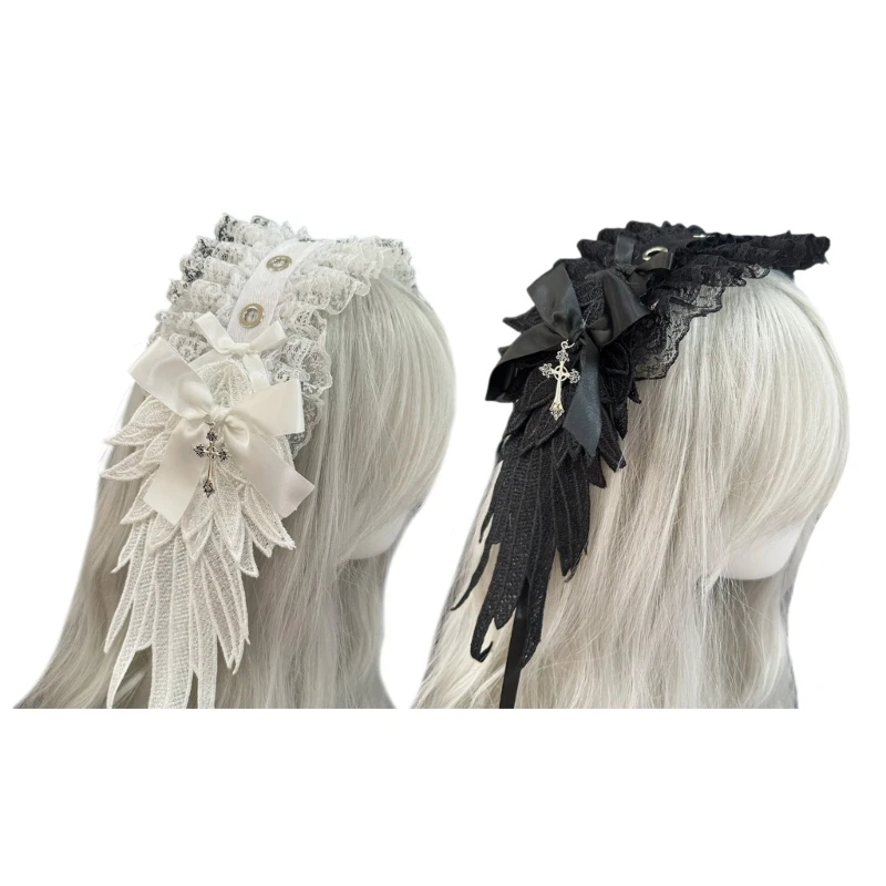 Unique Wing Headband Comfortable Gothic Punk Headdress Stylish Hair Band Accessory for Alternative Fashion Lovers 37JB