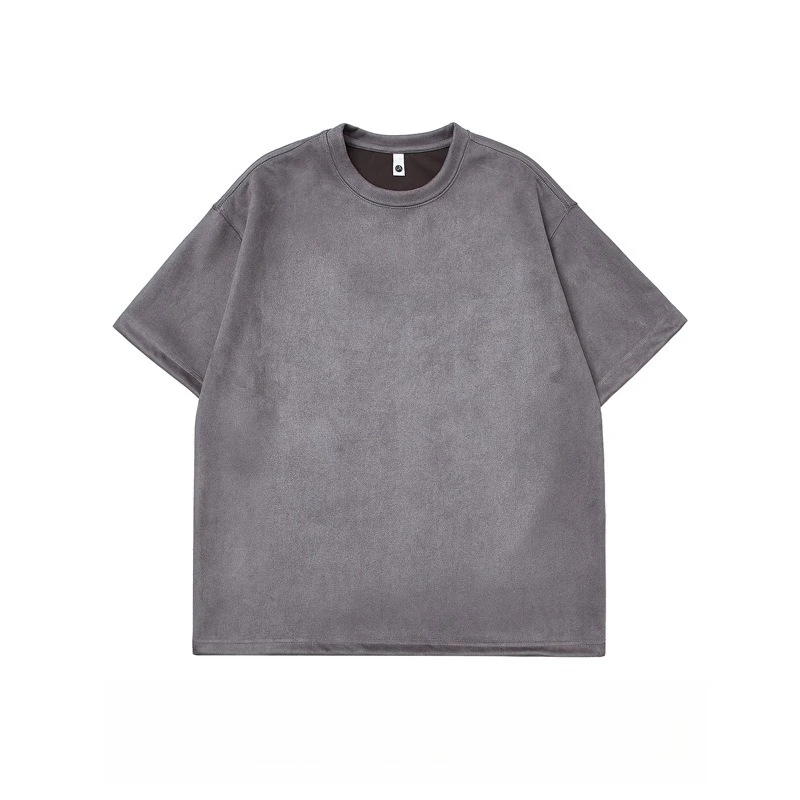 

Мужские замшевые тяжелые футболки с короткими рукавами для мужчин и женщин, винтажные летние и осенние футболки против морщин, уличные топы в стиле Харадзюку