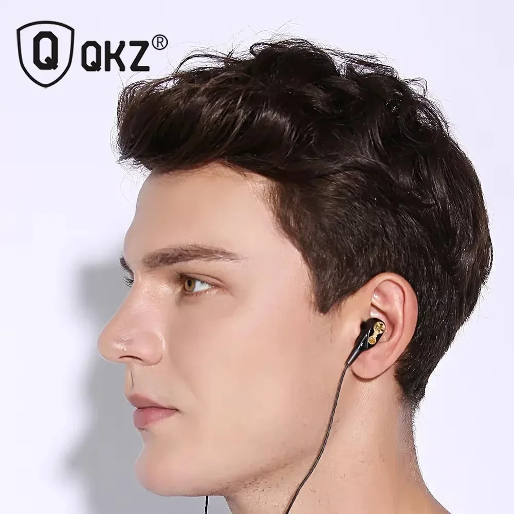 Aparelhos auditivos baratos, fones de ouvido intra-auriculares com fio qkz ck8 com microfone, plugue de 3.5mm, cancelamento de ruído, fone de ouvido para jogos, alta fidelidade