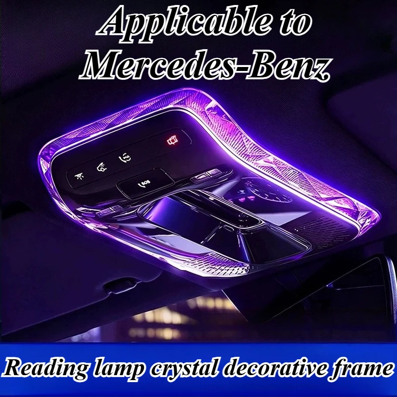 For Mercedes E300L S C Class EQE GLC GLE Reading Light Crystal Decor Frame Cover Ambient Lamp Trim Interior Luxury Bling Styling