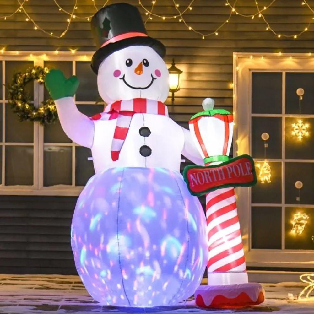 

Christmas snowman, snowman inflatable toy to create a festive atmosphere, 4 B2 LED lights and 1 IC control color light