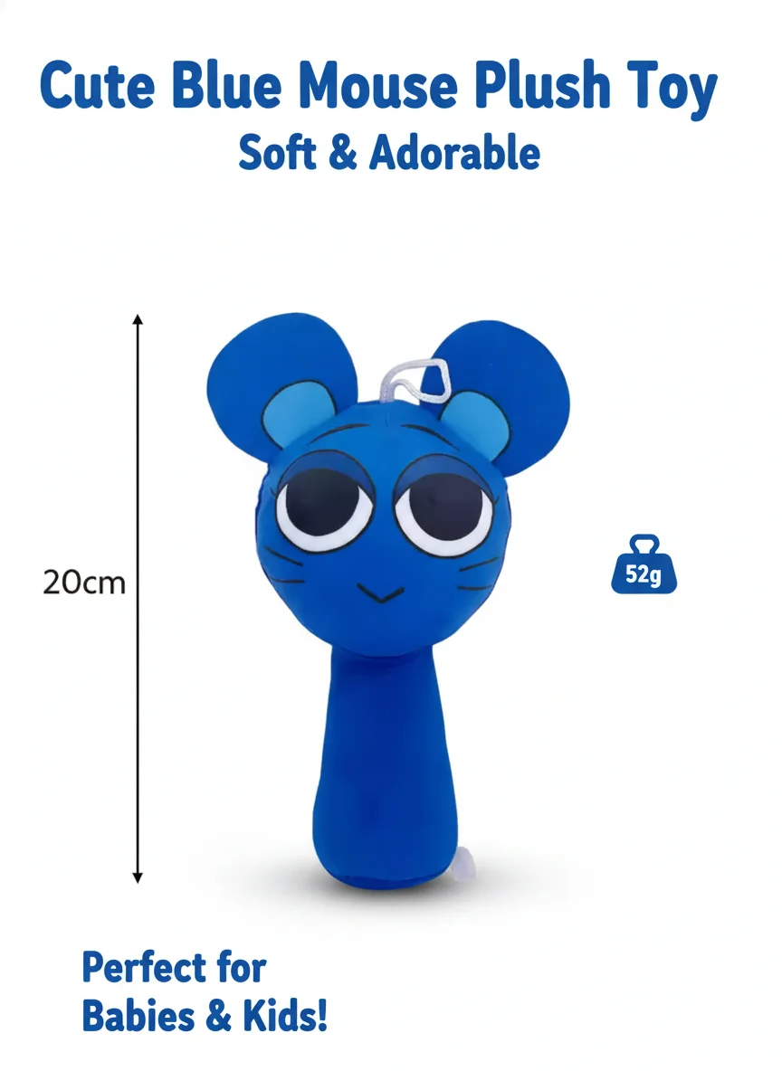 

Sprunkied Plush Toy Incredibox Game Blue Mouse Doll, Soft Pillow for Desk, Car Gift Decoration